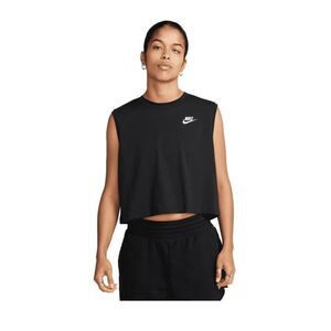 Nike NWT Sportswear Club Women's Sleeveless Cropped Top in Black Size: L